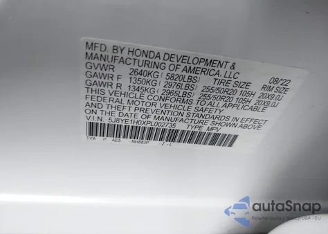 2023 Acura Mdx A-Spec from USA, damaged, VIN 5J8YE1H0XPL002735